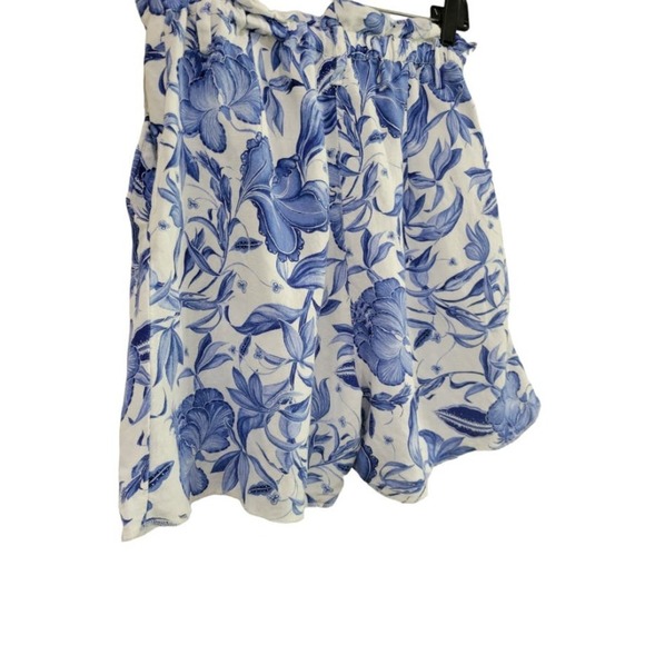 H&M Linen‎ Blend Floral Printed Paperbag High Waisted Shorts Size 6 - Picture 8 of 8